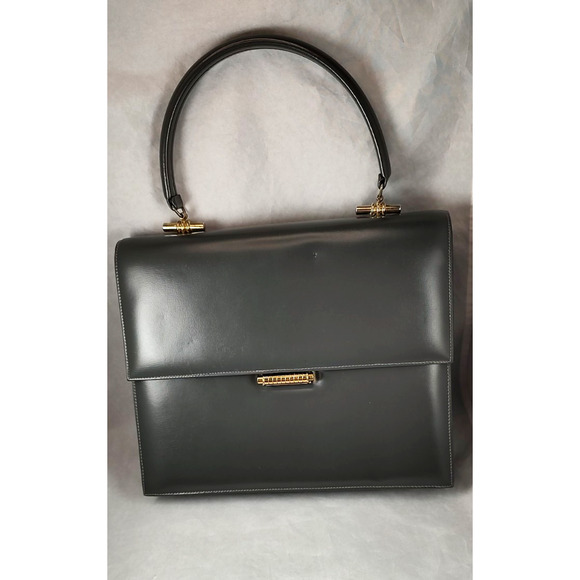 Viki Original Handbag Purse 50's Style Gray Red Interior Professional Gold VTG - Picture 2 of 14